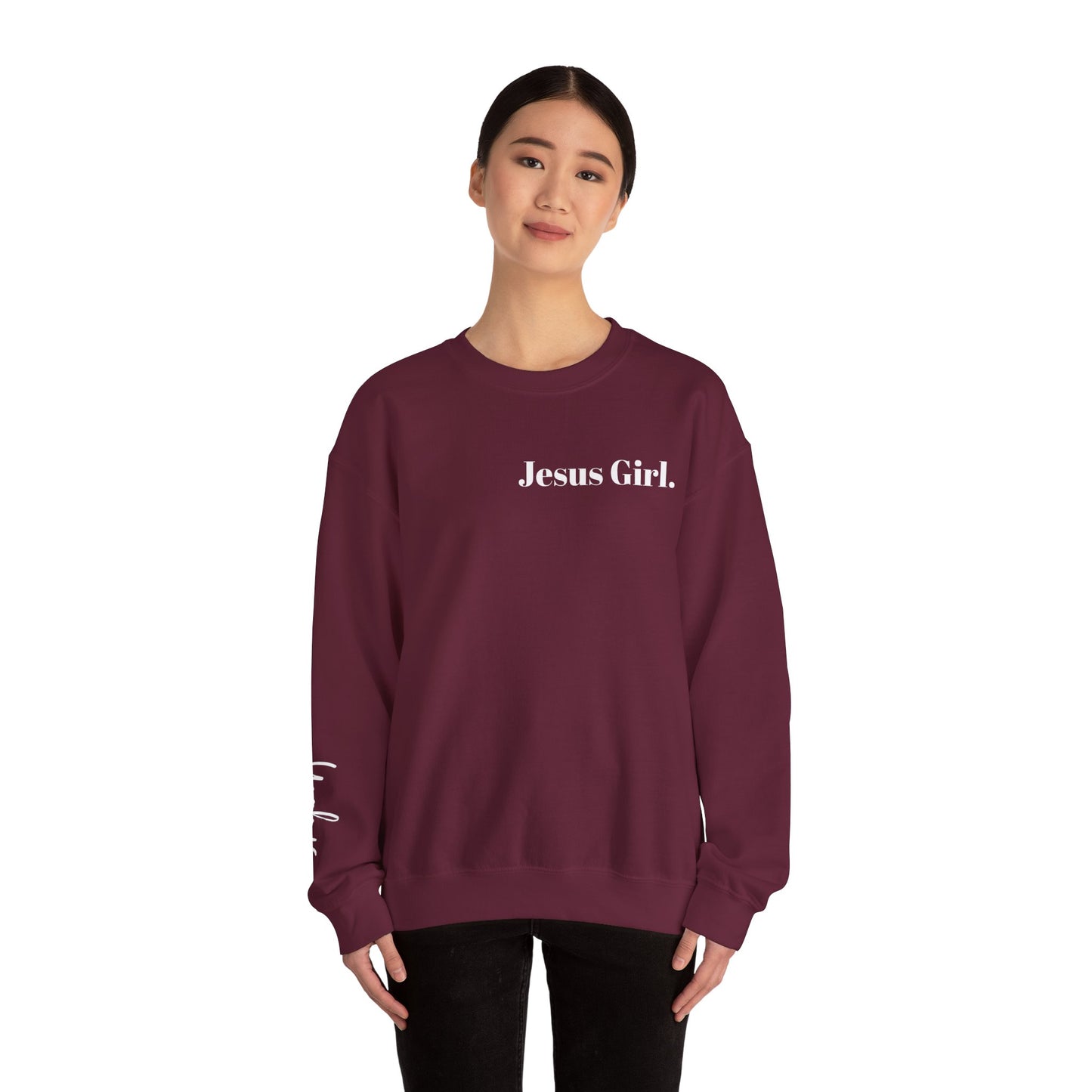 Jesus Girl Embroidered Heavy Blend™ Crewneck Sweatshirt