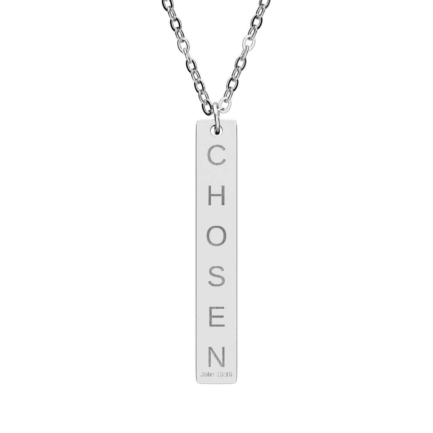 CHOSEN Engraved Vertical Bar Necklace