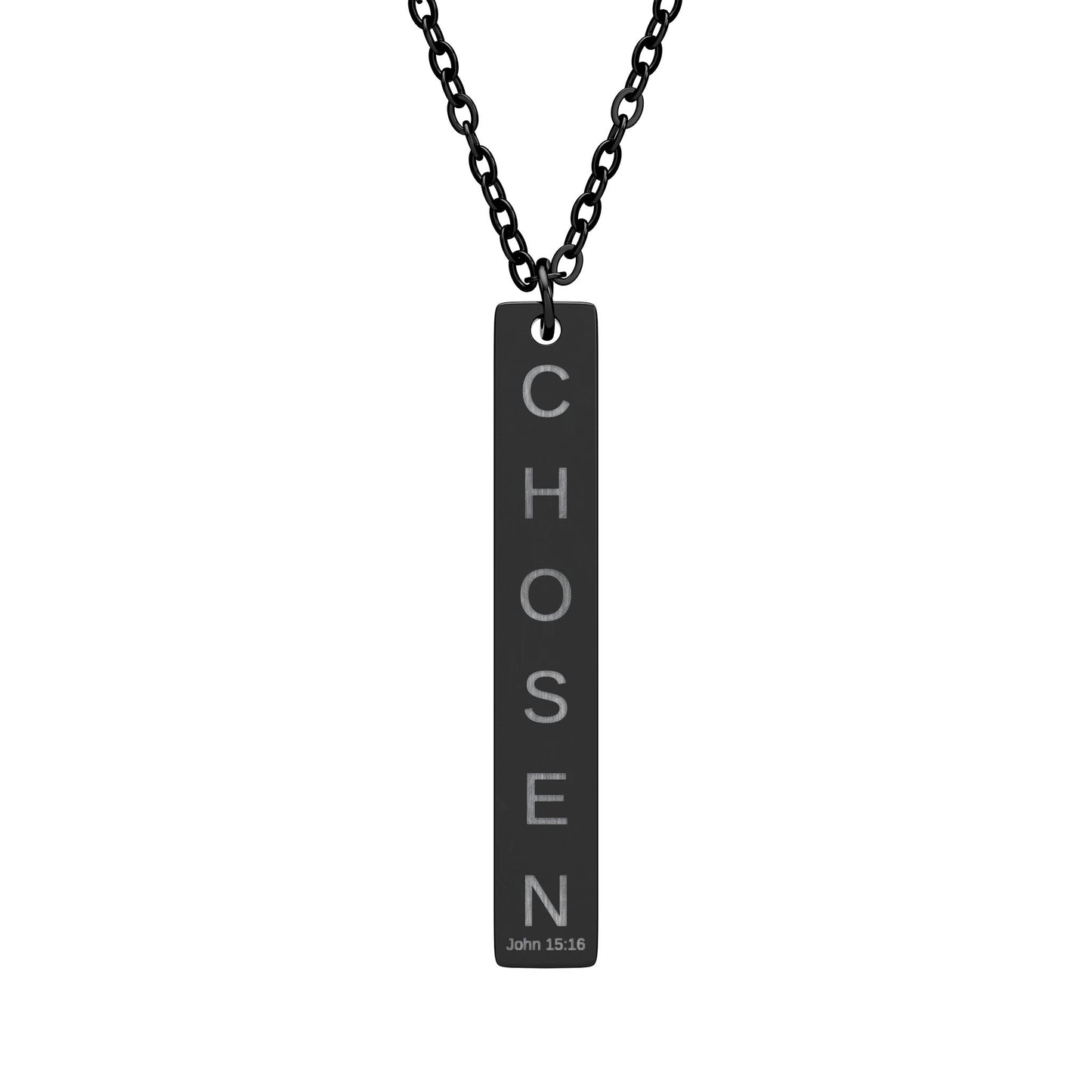 CHOSEN Engraved Vertical Bar Necklace