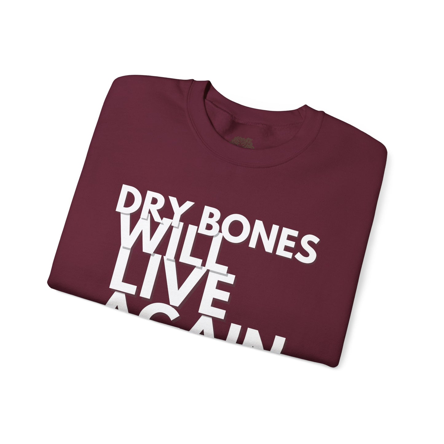 “Dry Bones Will Live Again” Crewneck Sweatshirt (Ezekiel 37:5 Inspired)
