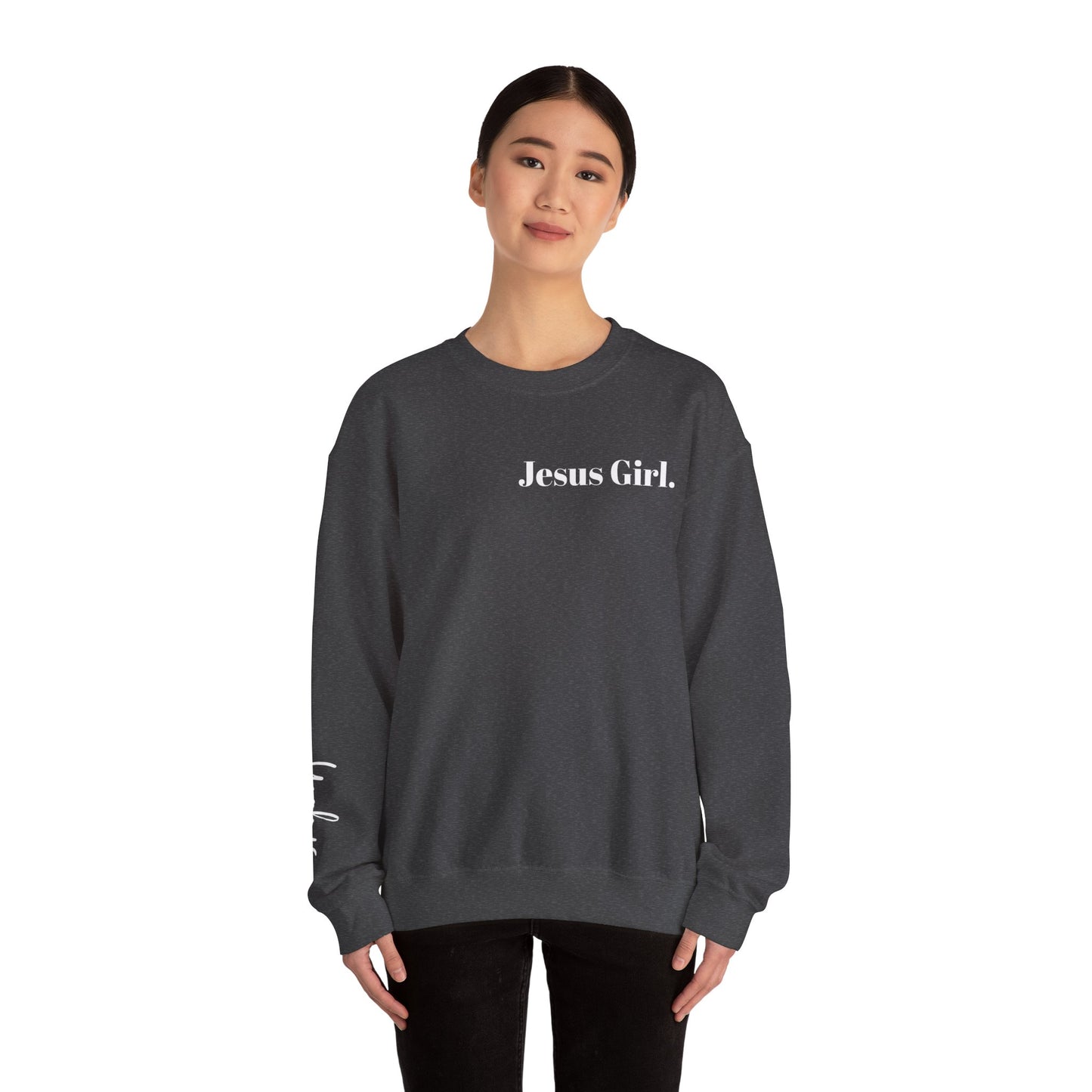 Jesus Girl Embroidered Heavy Blend™ Crewneck Sweatshirt