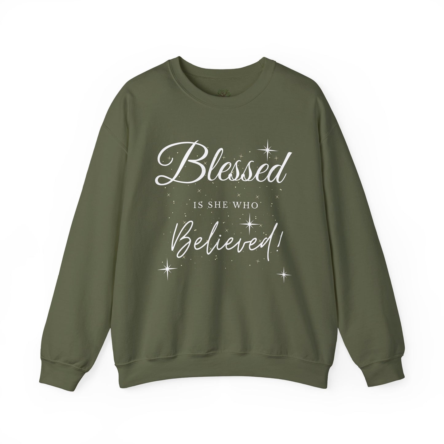 Blessed Is She Who Believes Crewneck Sweatshirt