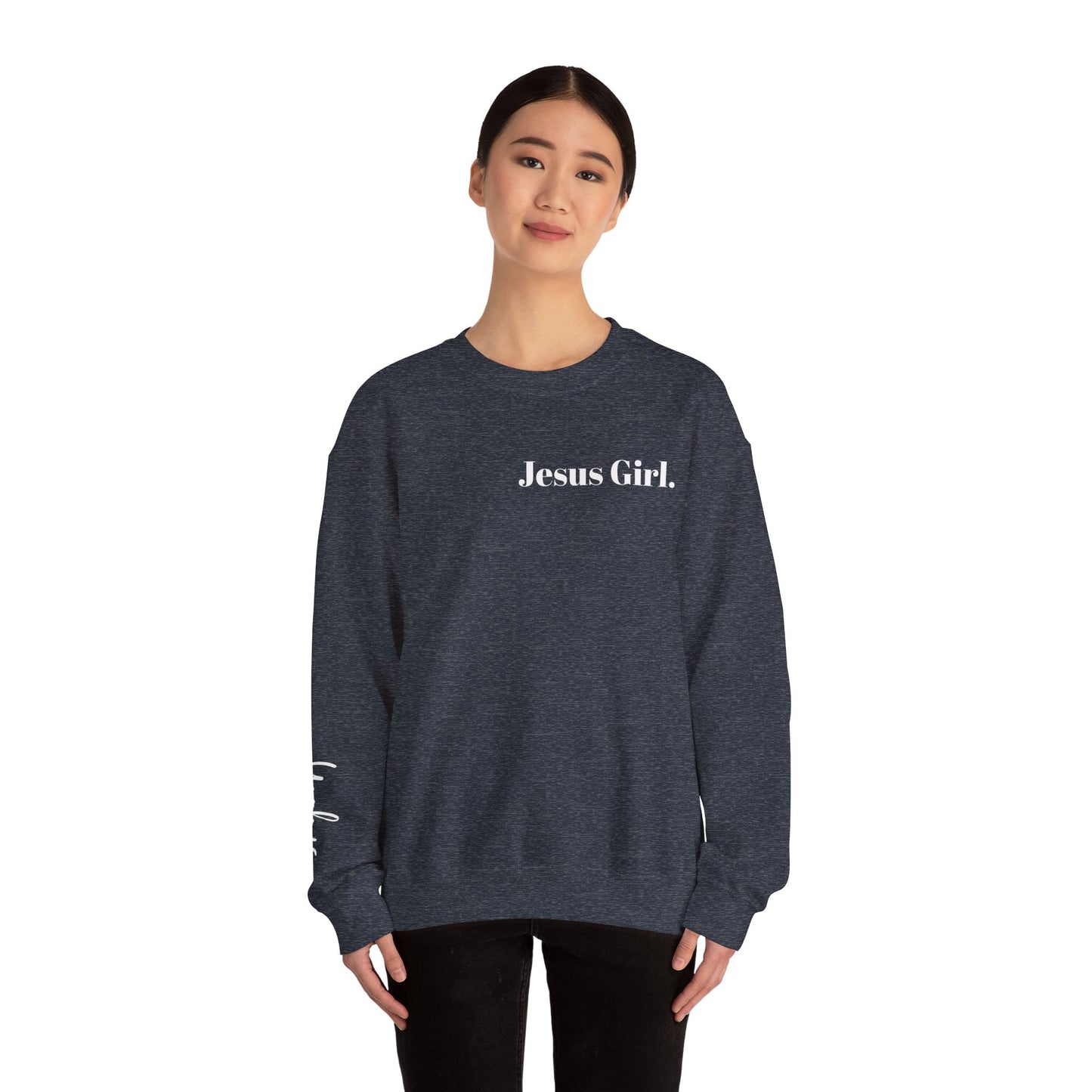 Jesus Girl Embroidered Heavy Blend™ Crewneck Sweatshirt