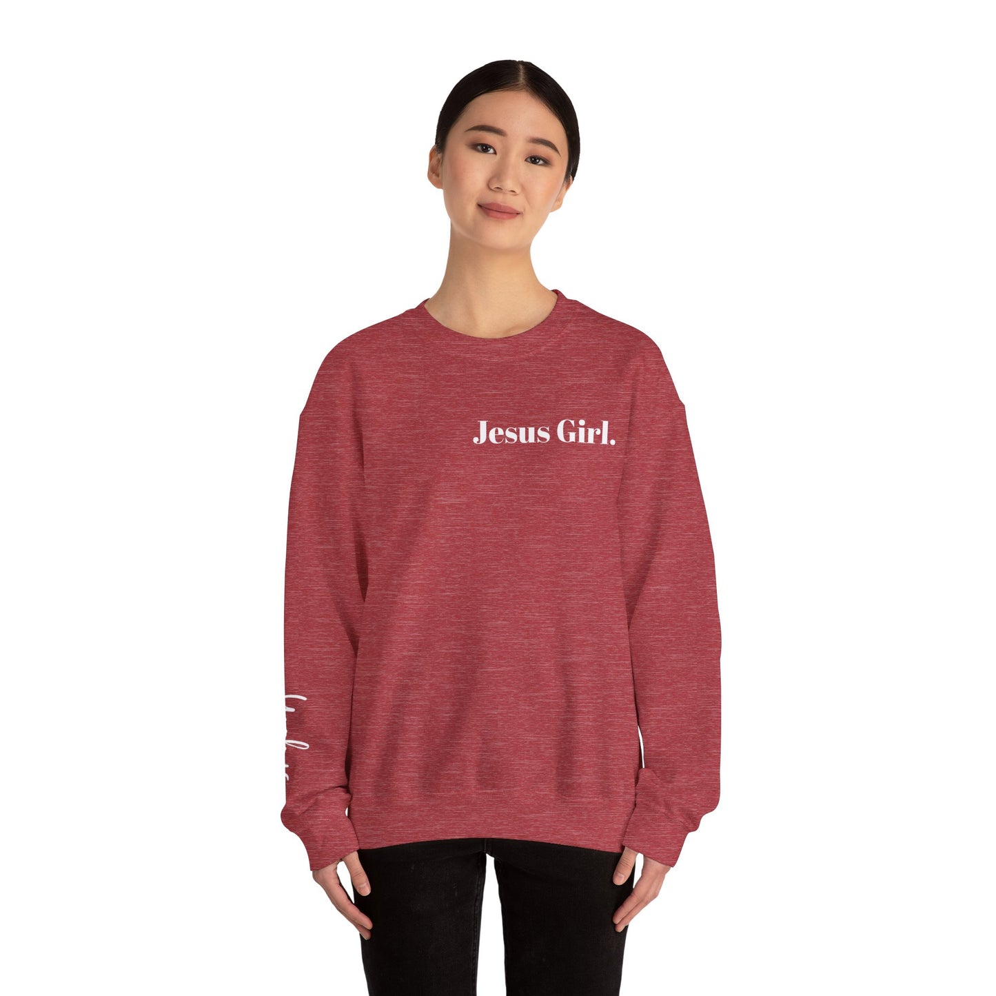 Jesus Girl Embroidered Heavy Blend™ Crewneck Sweatshirt