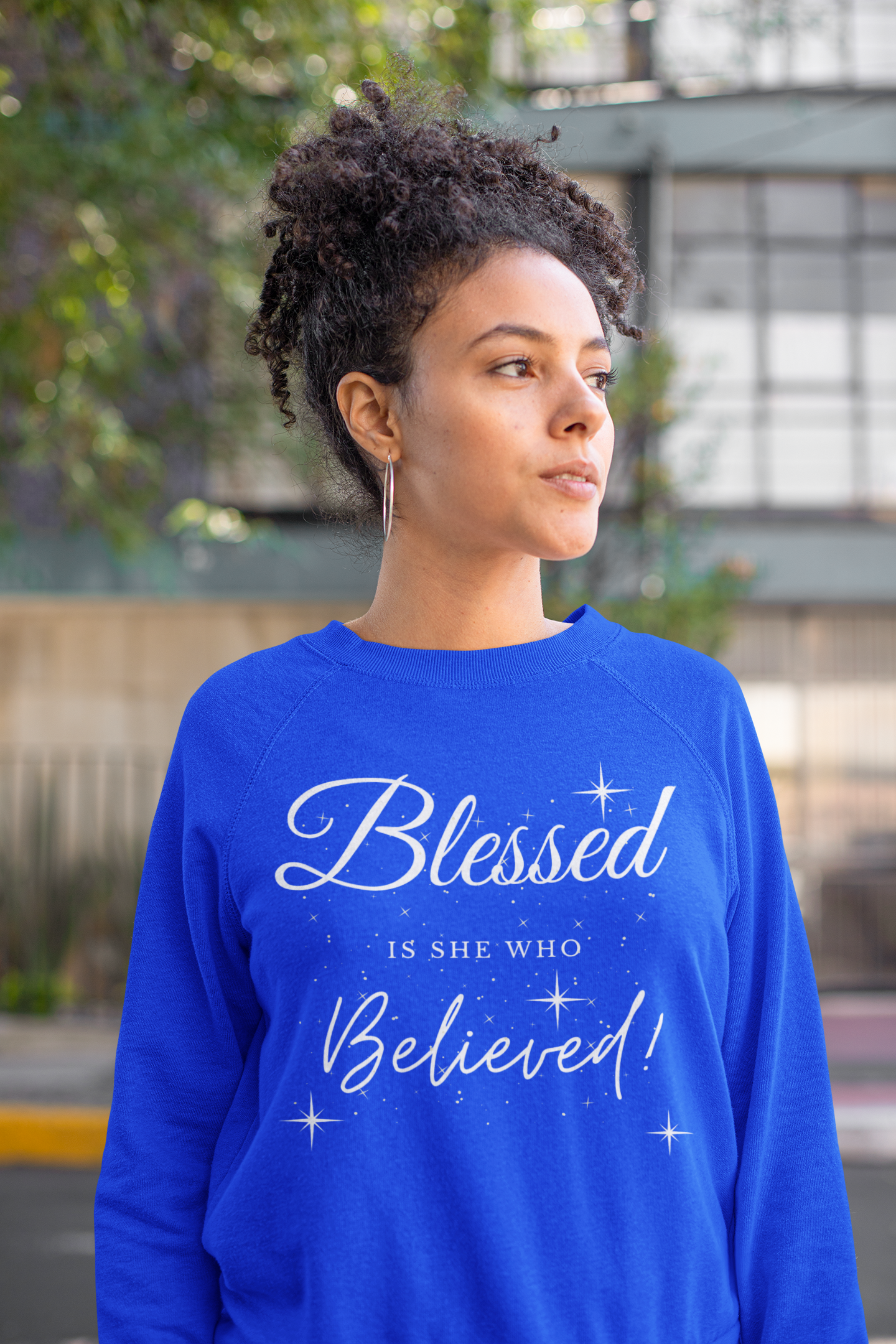 Blessed Is She Who Believes Crewneck Sweatshirt