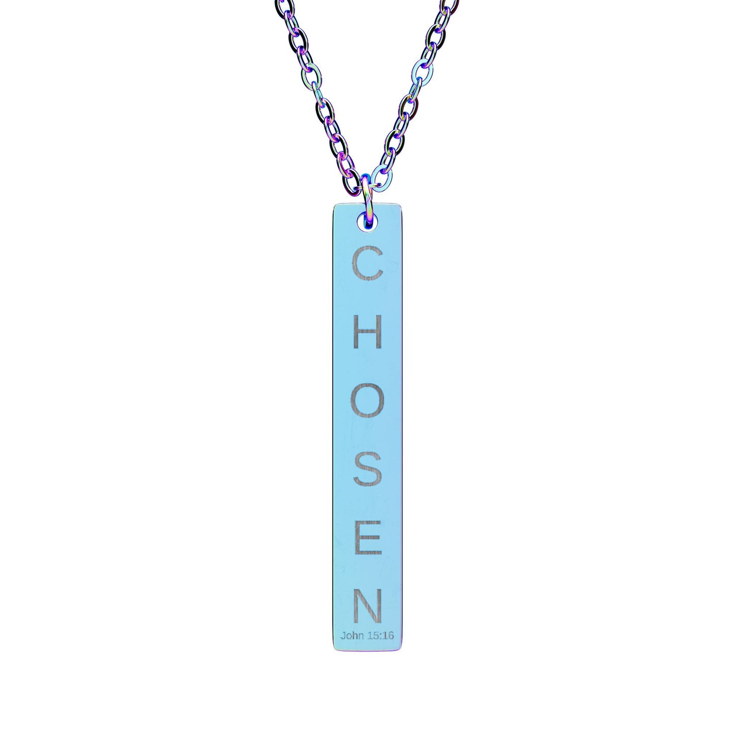 CHOSEN Engraved Vertical Bar Necklace