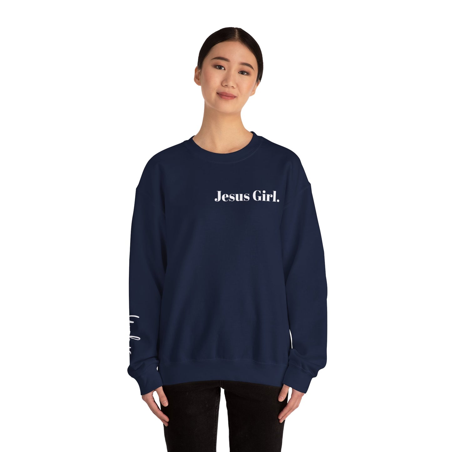 Jesus Girl Embroidered Heavy Blend™ Crewneck Sweatshirt