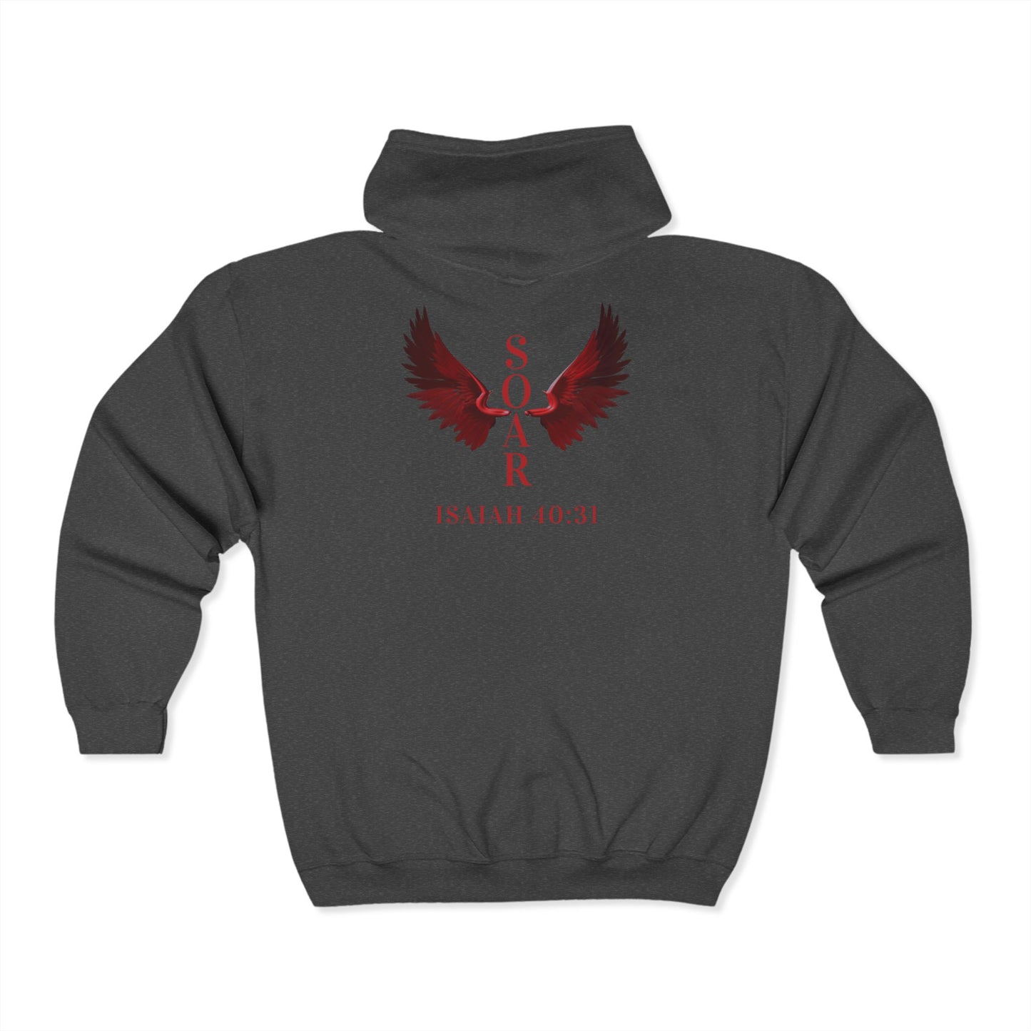 Inspirational Soar Unisex Zip Hoodie, Isaiah 40:31