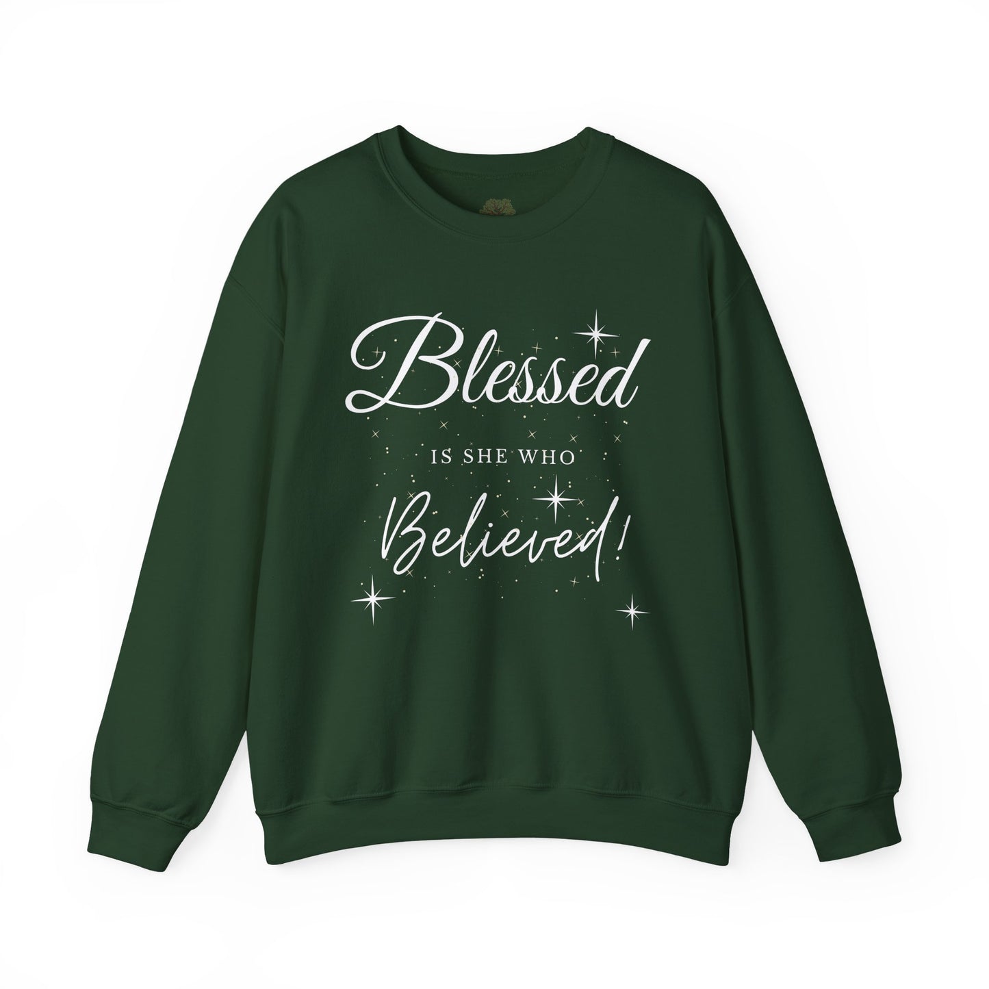 Blessed Is She Who Believes Crewneck Sweatshirt