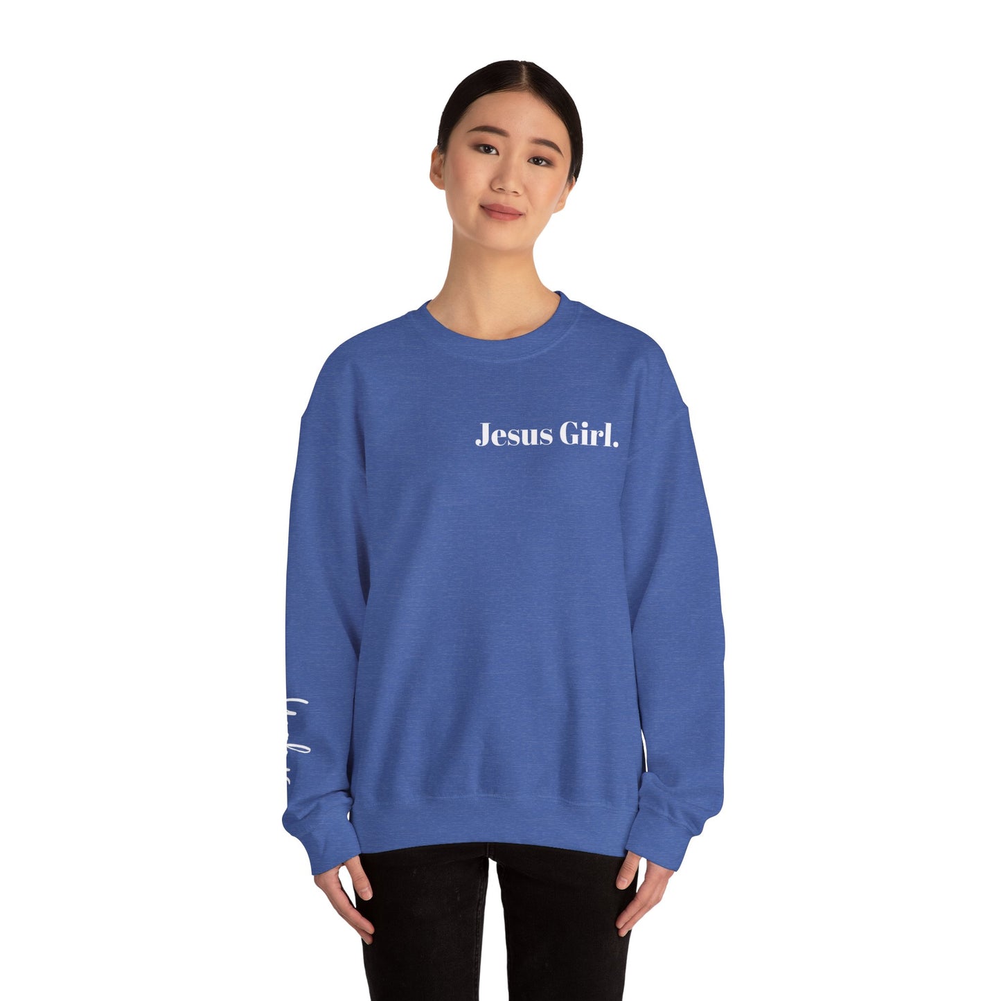Jesus Girl Embroidered Heavy Blend™ Crewneck Sweatshirt
