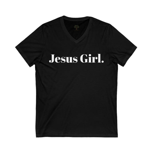 Jesus Girl Unisex Jersey Short Sleeve V-Neck Tee
