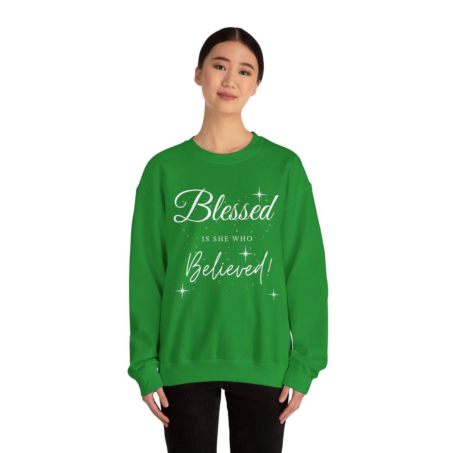 Blessed Is She Who Believes Crewneck Sweatshirt