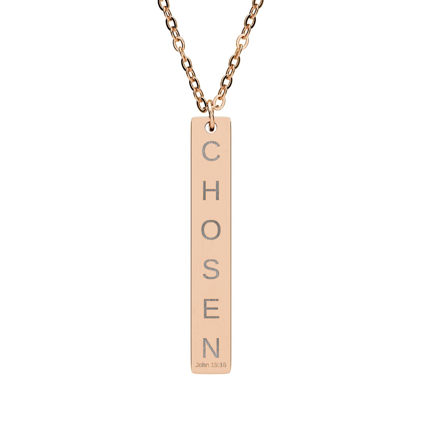 CHOSEN Engraved Vertical Bar Necklace