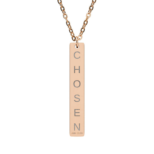 CHOSEN Engraved Vertical Bar Necklace