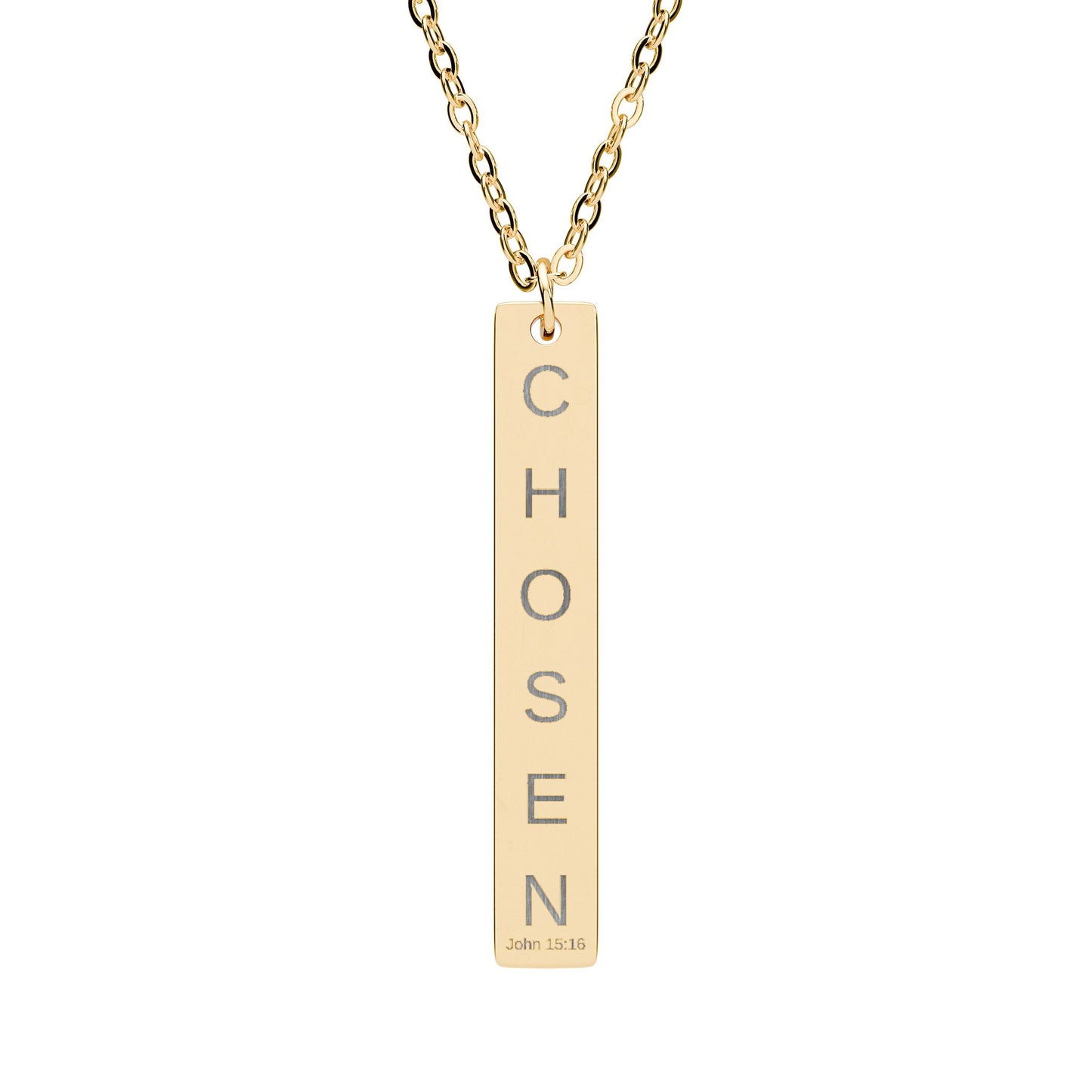 CHOSEN Engraved Vertical Bar Necklace